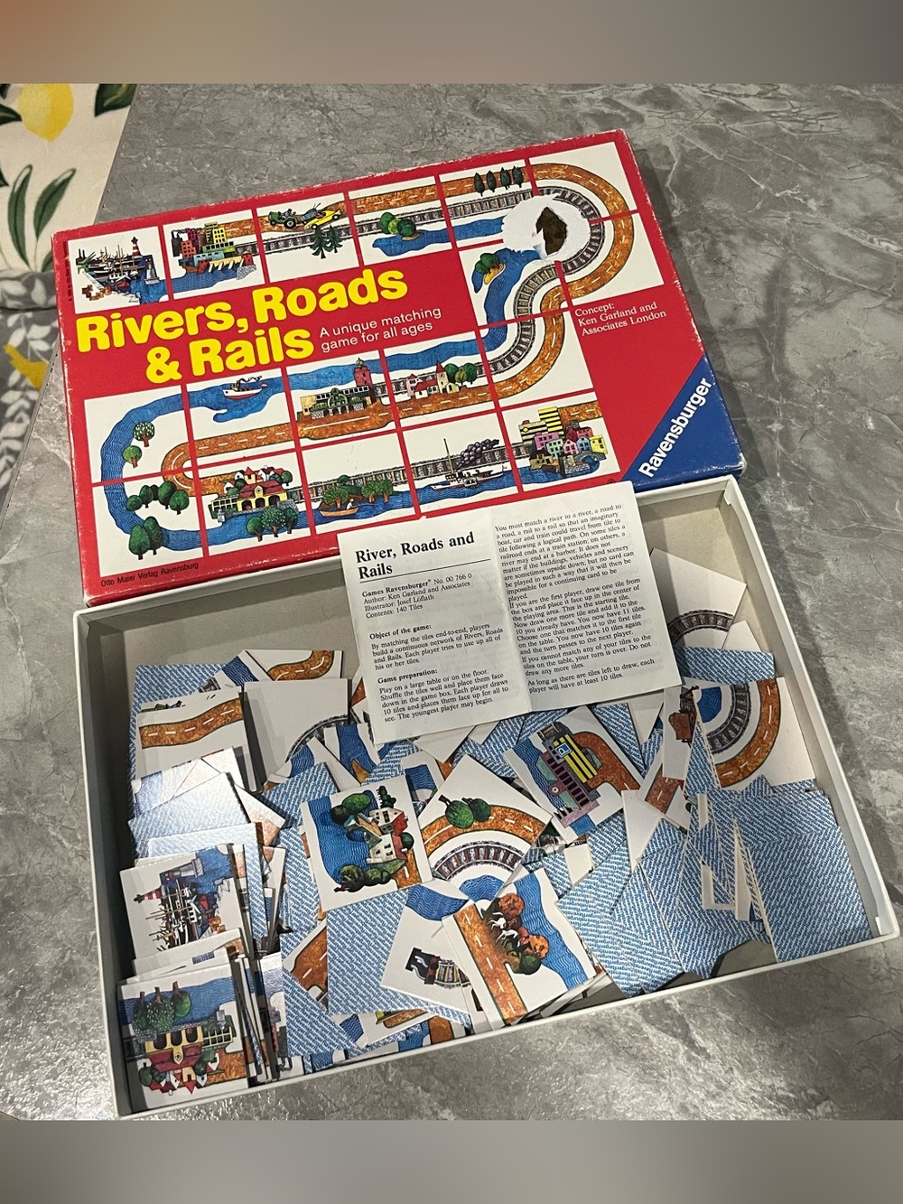 VTG. 1989 Rivers, Roads, & Rails Matching Game - Picture 2 of 3